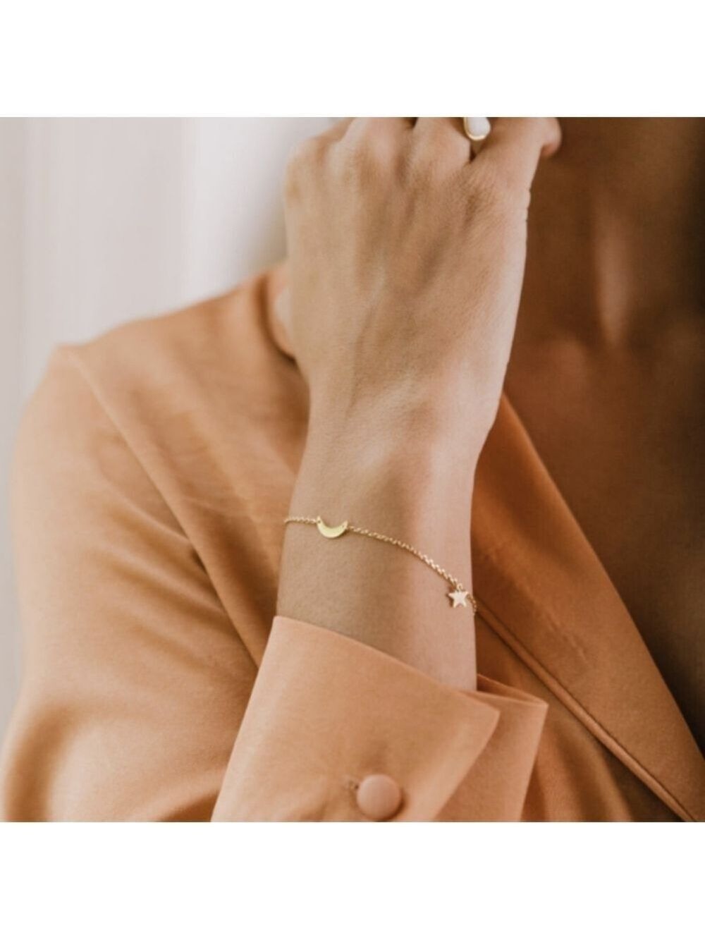 Marina De Buchi Bracelet Moon Stars Gold Plated Stainless Steel